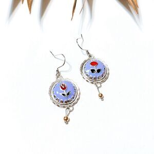 Boho flower dangle earrings S465